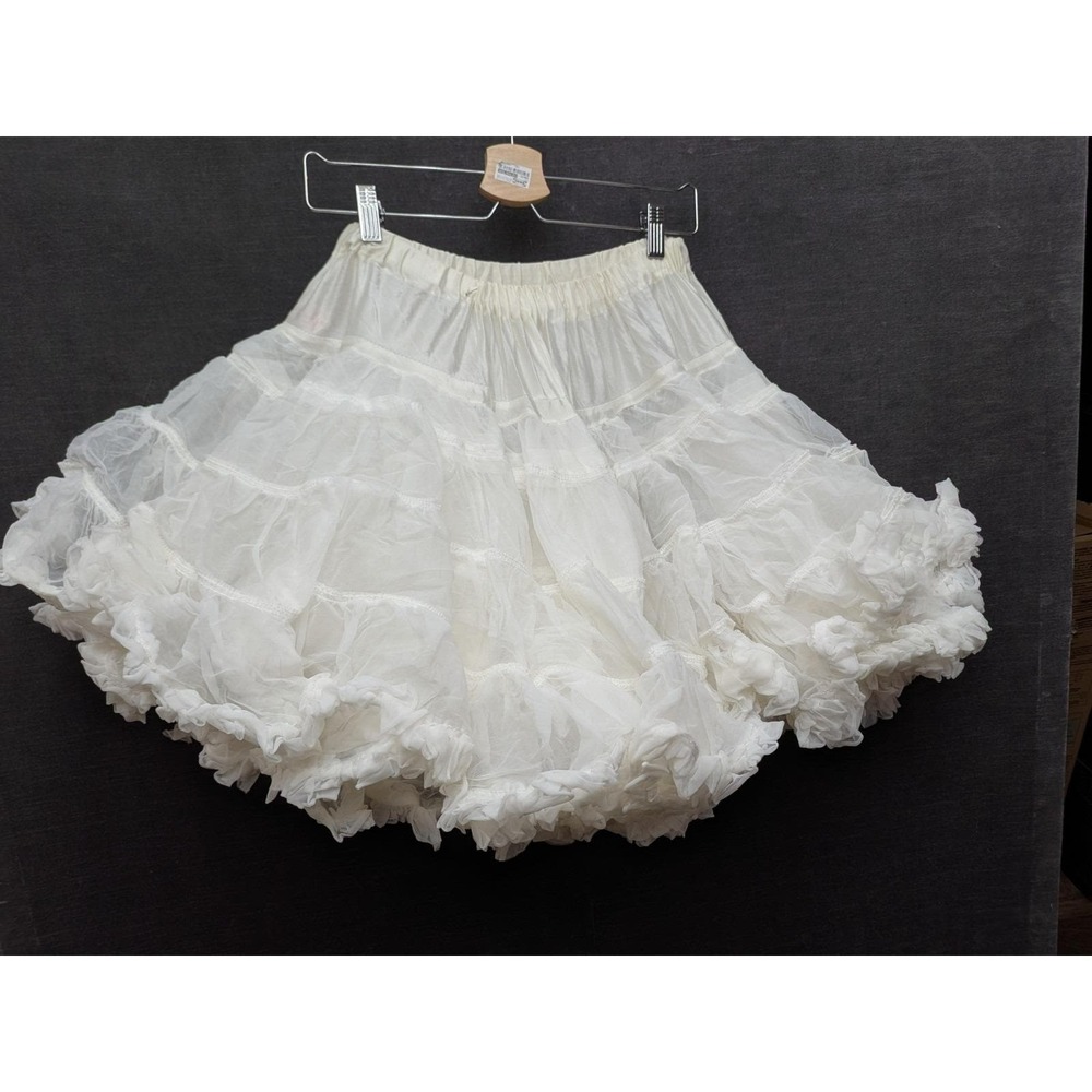 Vintage Sam's White Square Dance Petticoat Skirt Soft Ruffles Pin Up 740 S 21"